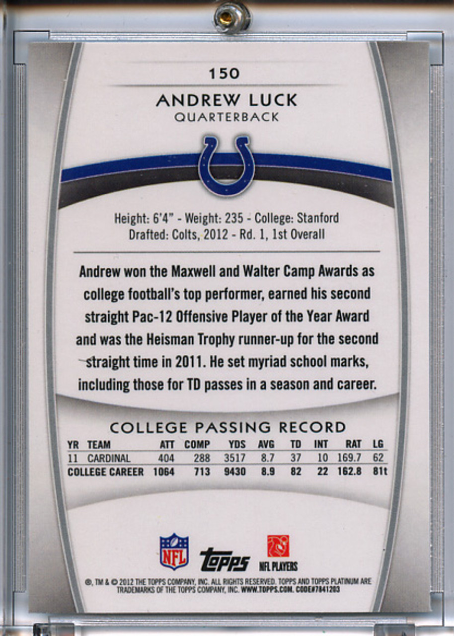 Andrew Luck 2012 Platinum #150 X-Fractors (8)
