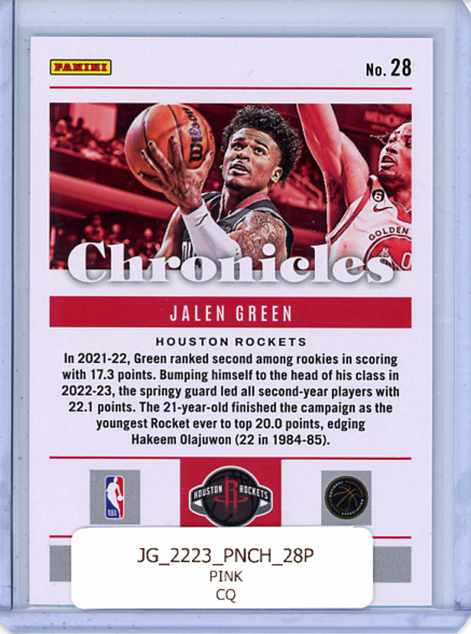 Jalen Green 2022-23 Chronicles #28 Pink (CQ)