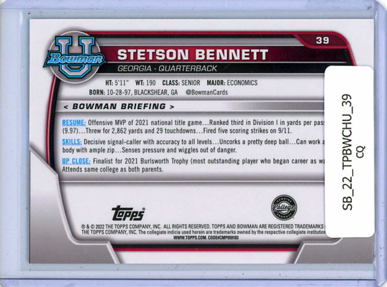 Stetson Bennett 2022 Bowman Chrome University #39 (CQ)