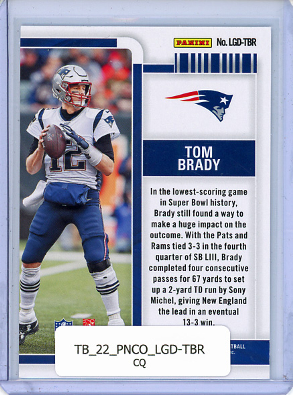 Tom Brady 2022 Contenders, Legendary Contenders #LGD-TBR (CQ)