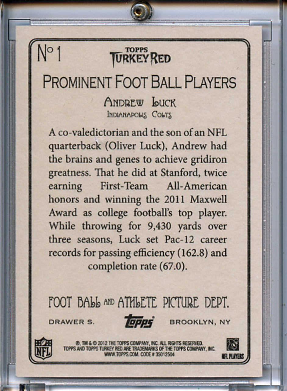 Andrew Luck 2012 Turkey Red #1B (Passing Pose) (2)