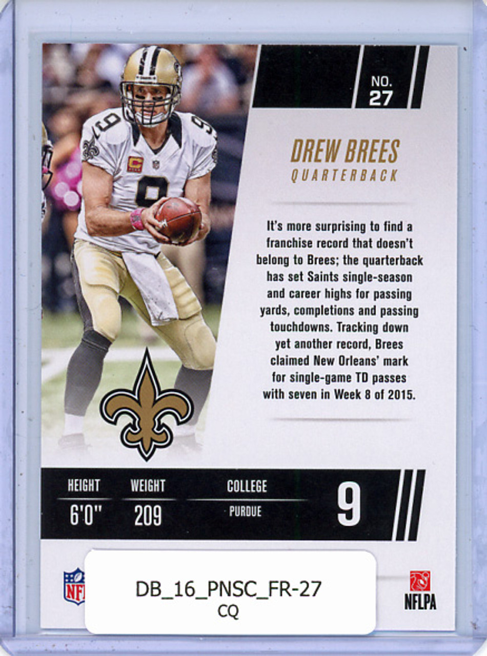 Drew Brees 2016 Score, Franchise #27 (CQ)