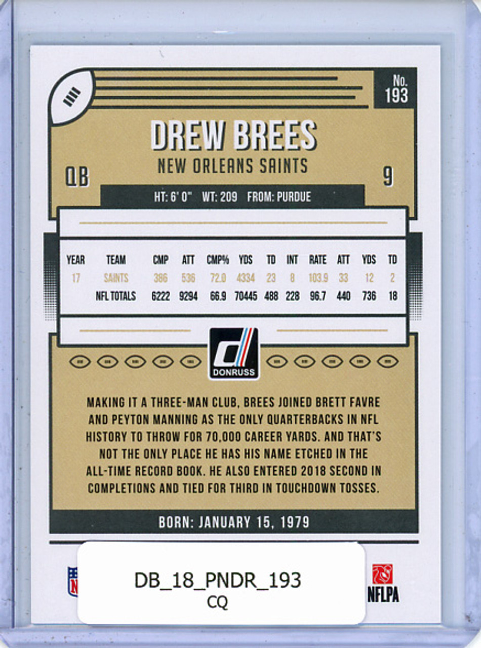Drew Brees 2018 Donruss #193 (CQ)