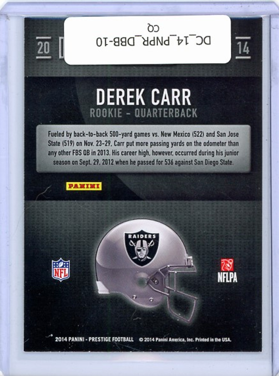 Derek Carr 2014 Prestige, Draft Big Board #10 (CQ)