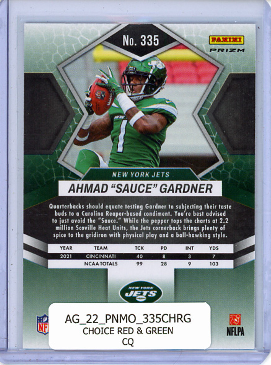 Ahmad "Sauce" Gardner 2022 Mosaic #335 Choice Red & Green (CQ)