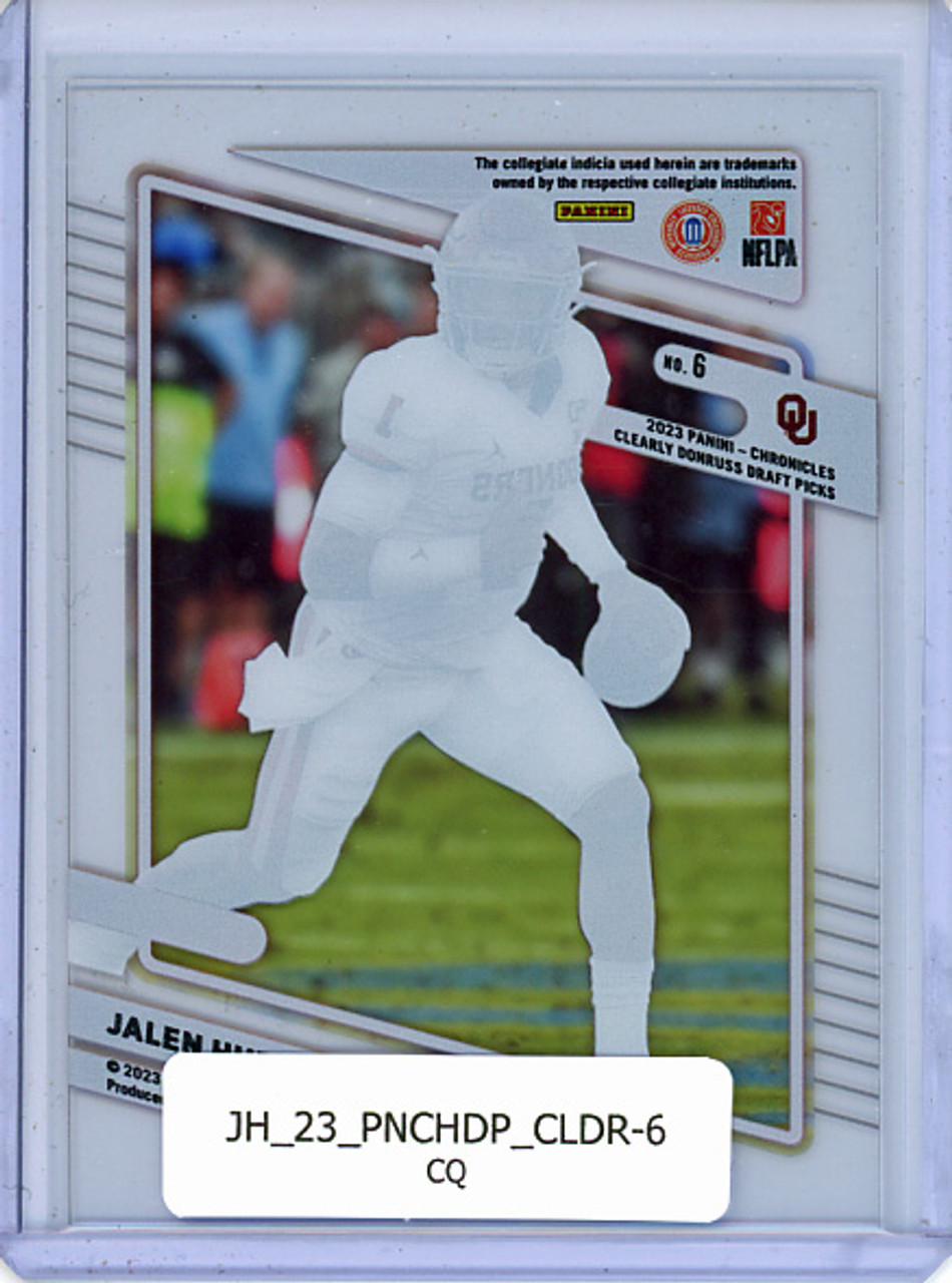 Jalen Hurts 2023 Chronicles Draft Picks, Clearly Donruss #6 (CQ)