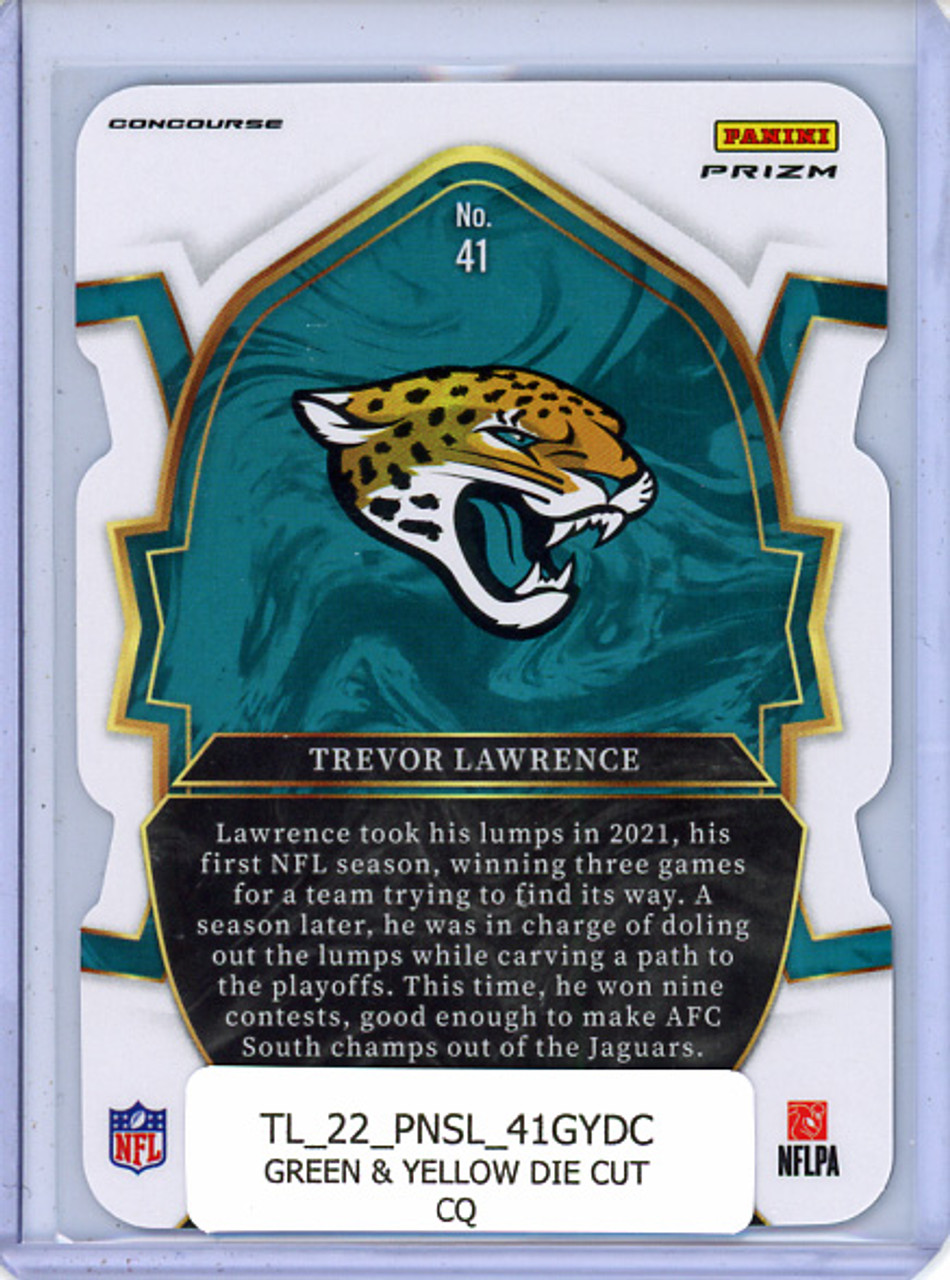 Trevor Lawrence 2022 Select #41 Concourse Green & Yellow Die Cut (CQ)