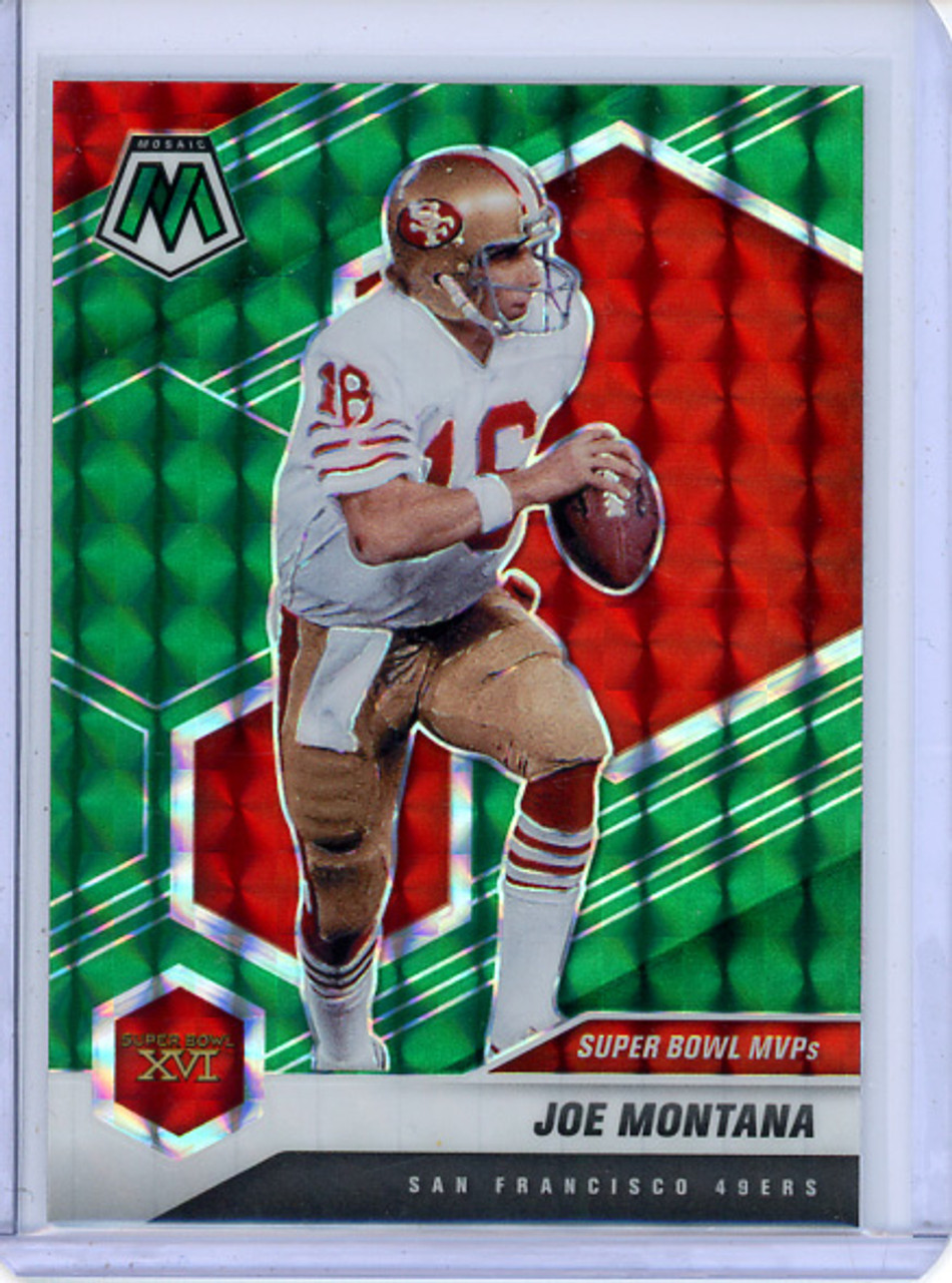 Joe Montana 2021 Mosaic #291 Super Bowl MVPs Green (CQ)