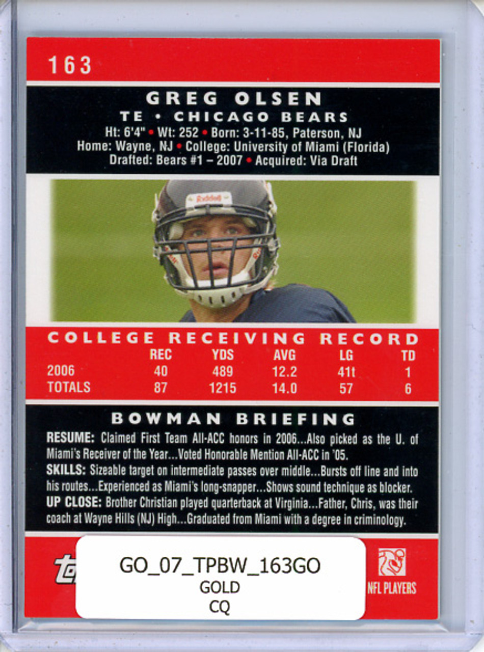 Greg Olsen 2007 Bowman #163 Gold (CQ)