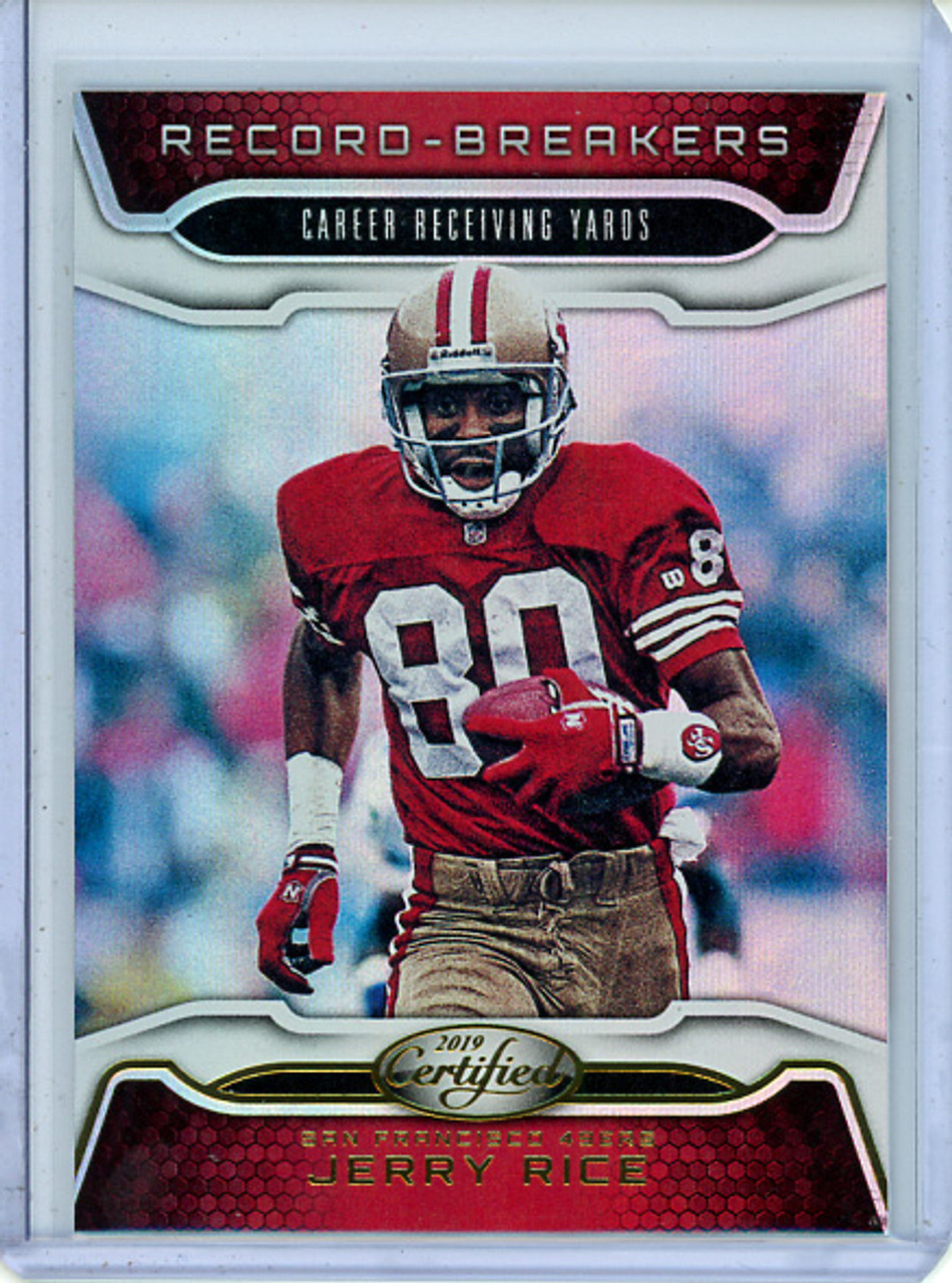 Jerry Rice 2019 Certified, Record Breakers #RB-JR (CQ)