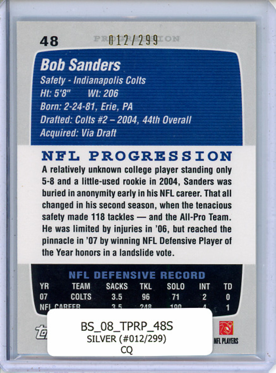 Bob Sanders 2008 Topps Rookie Progression #48 Silver (#012/299) (CQ)