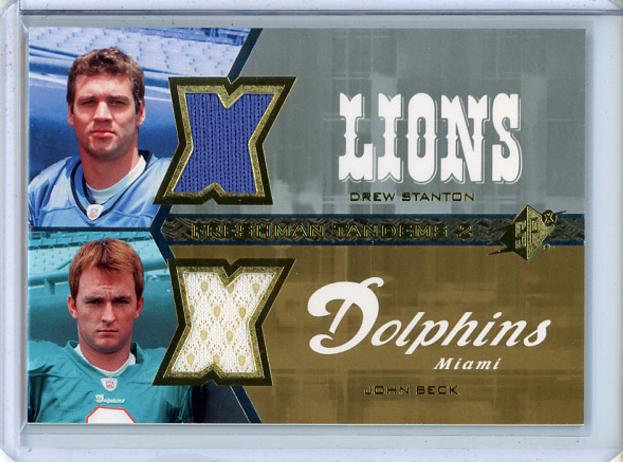 Drew Stanton, John Beck 2007 SPx, Freshman Tandems Dual Jerseys #FT2-SB (1) (CQ)