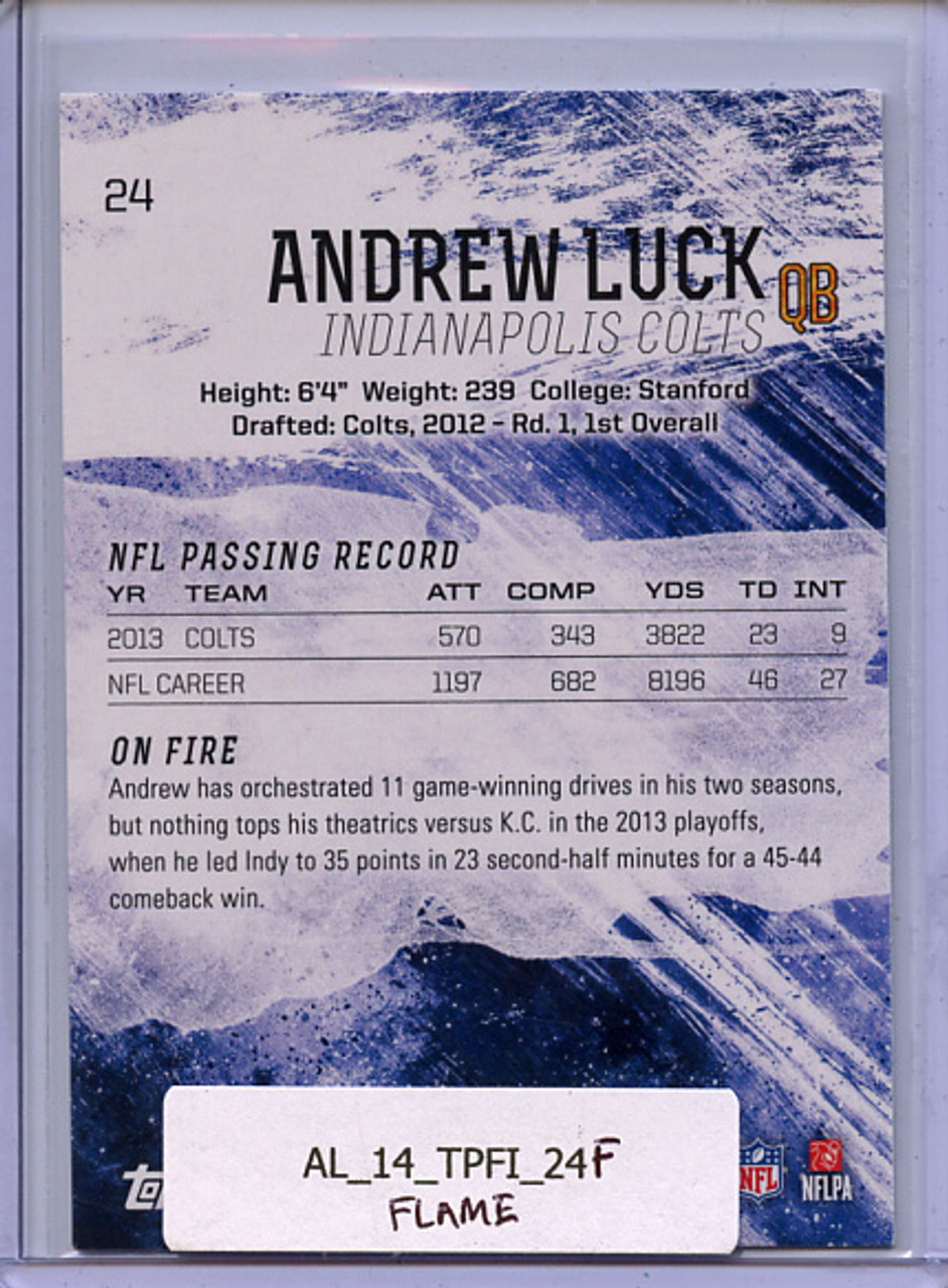 Andrew Luck 2014 Topps Fire #24 Flame