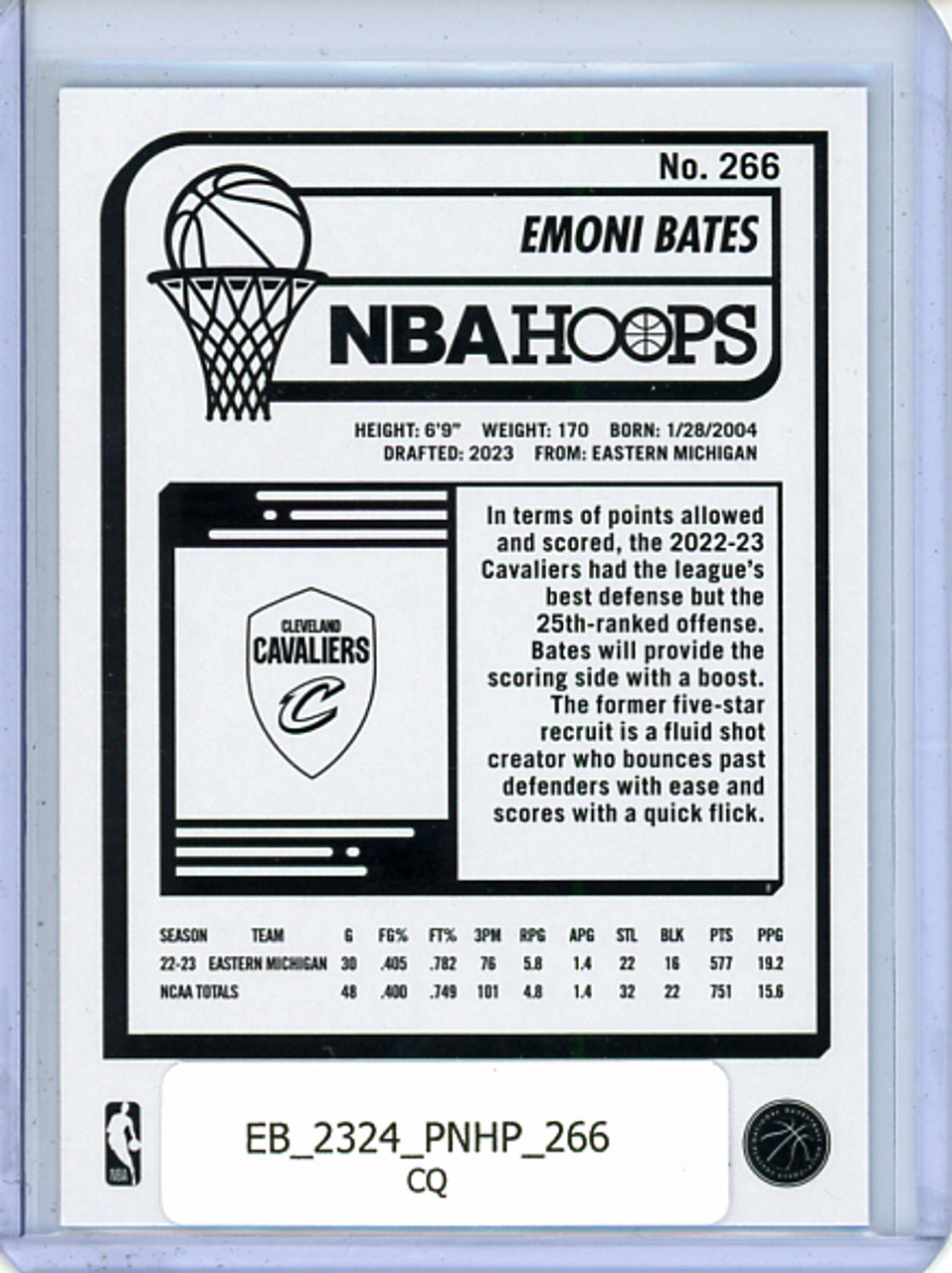Emoni Bates 2023-24 Hoops #266 (CQ)