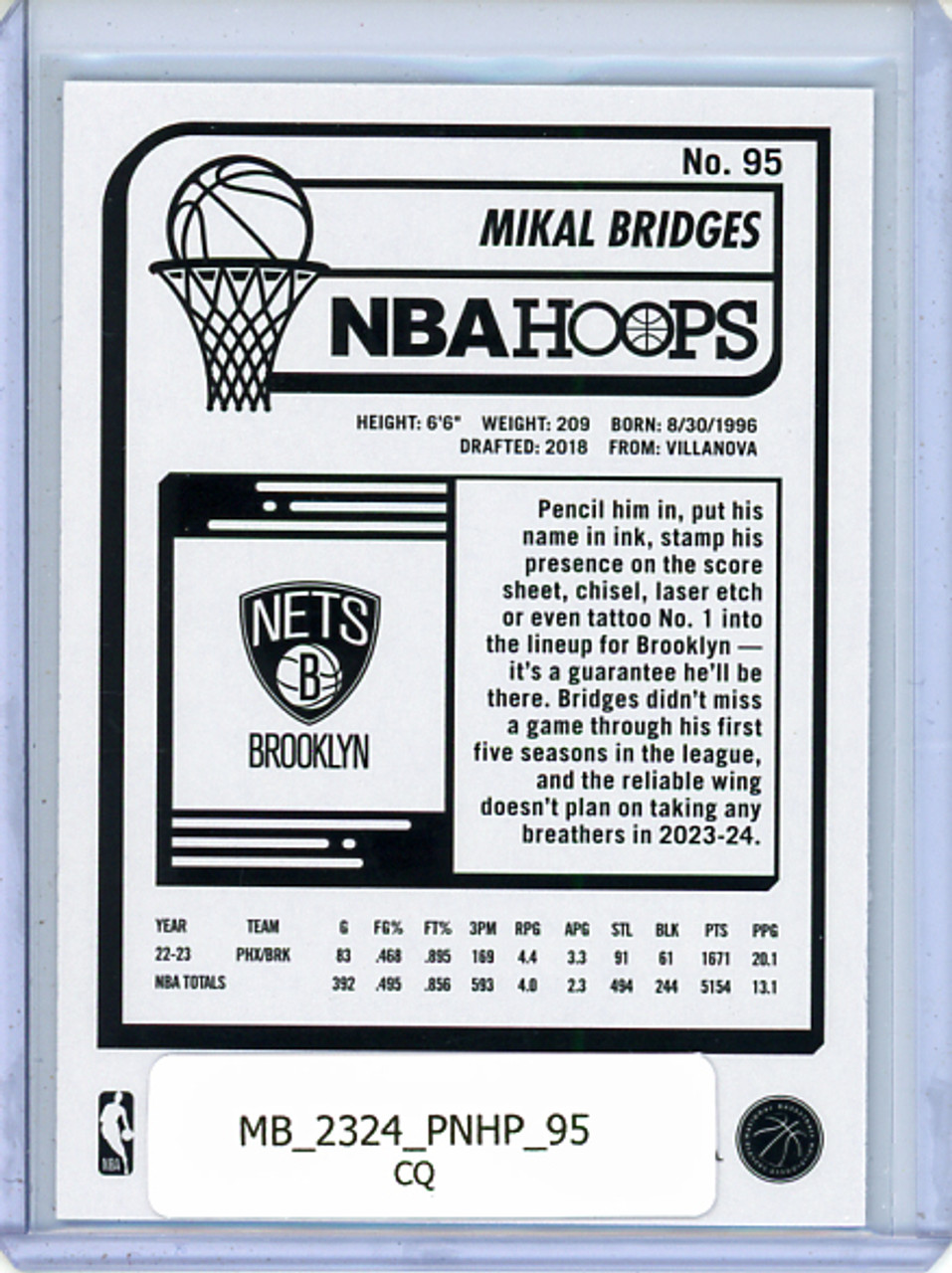 Mikal Bridges 2023-24 Hoops #95 (CQ)