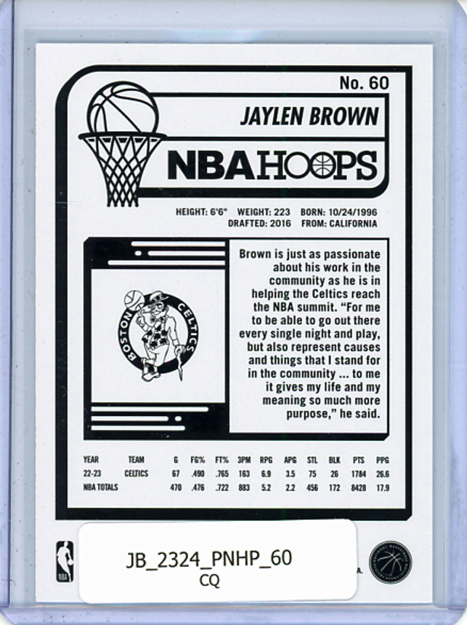 Jaylen Brown 2023-24 Hoops #60 (CQ)