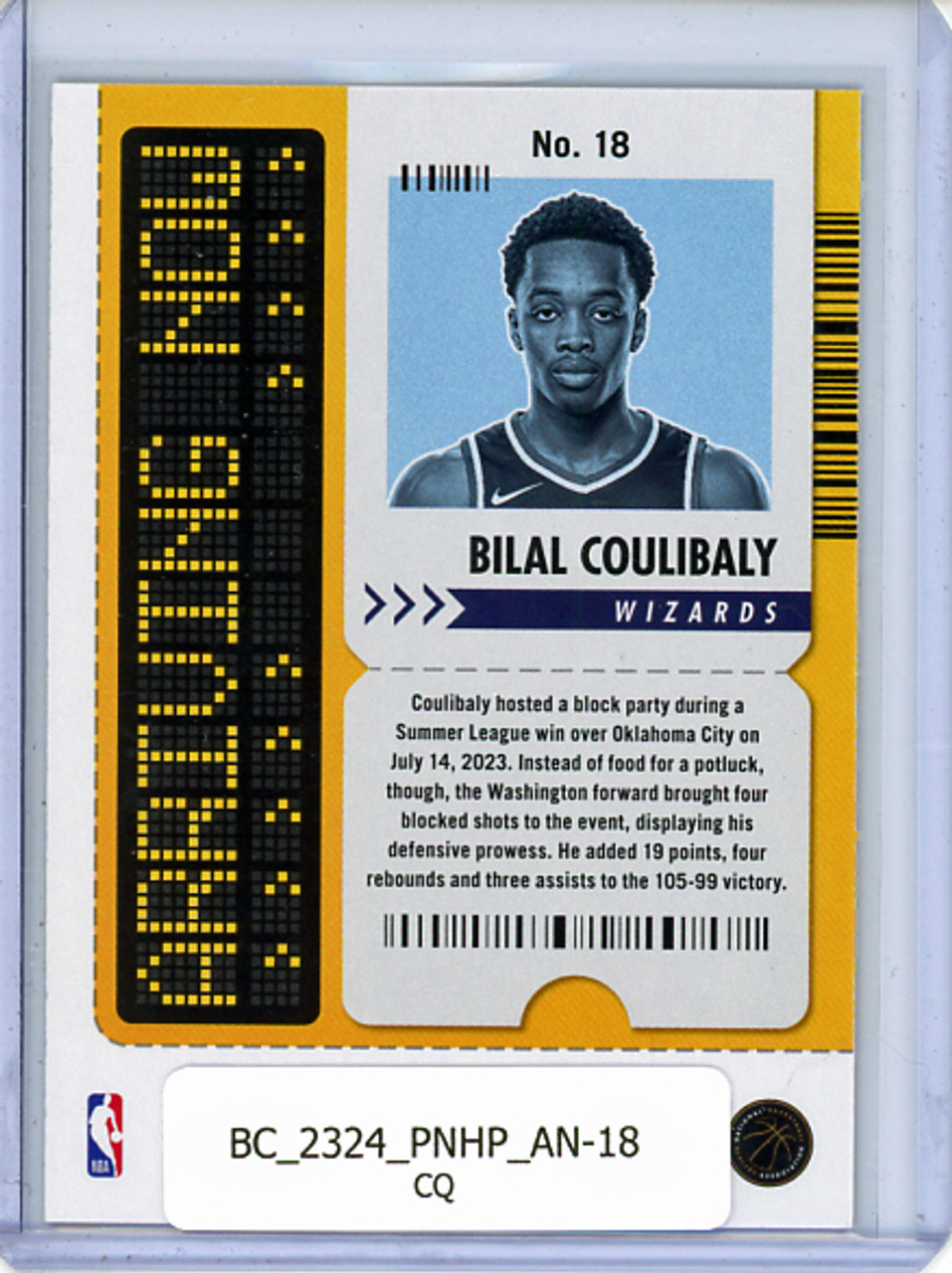 Bilal Coulibaly 2023-24 Hoops, Arriving Now #18 (CQ)