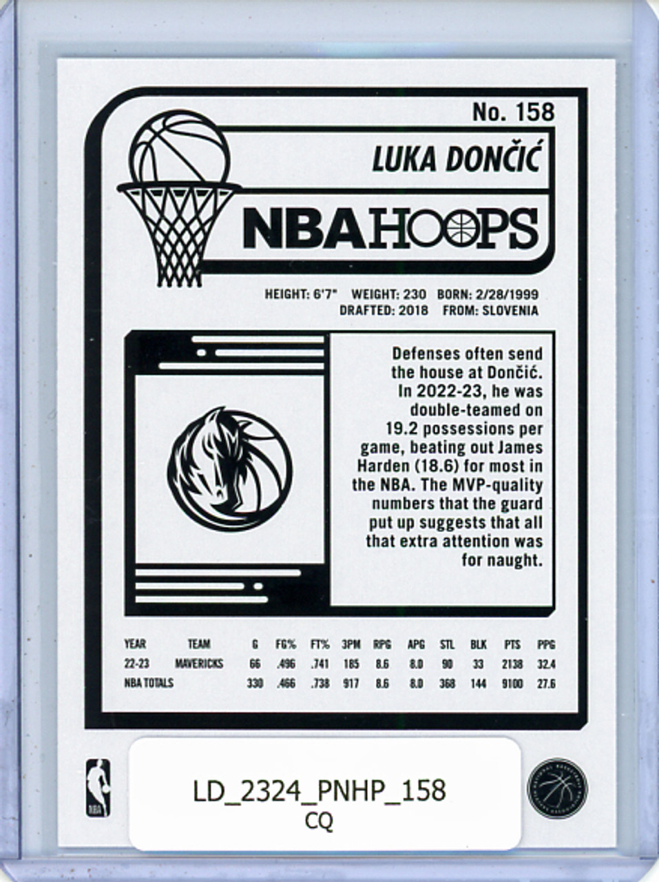 Luka Doncic 2023-24 Hoops #158 (CQ)