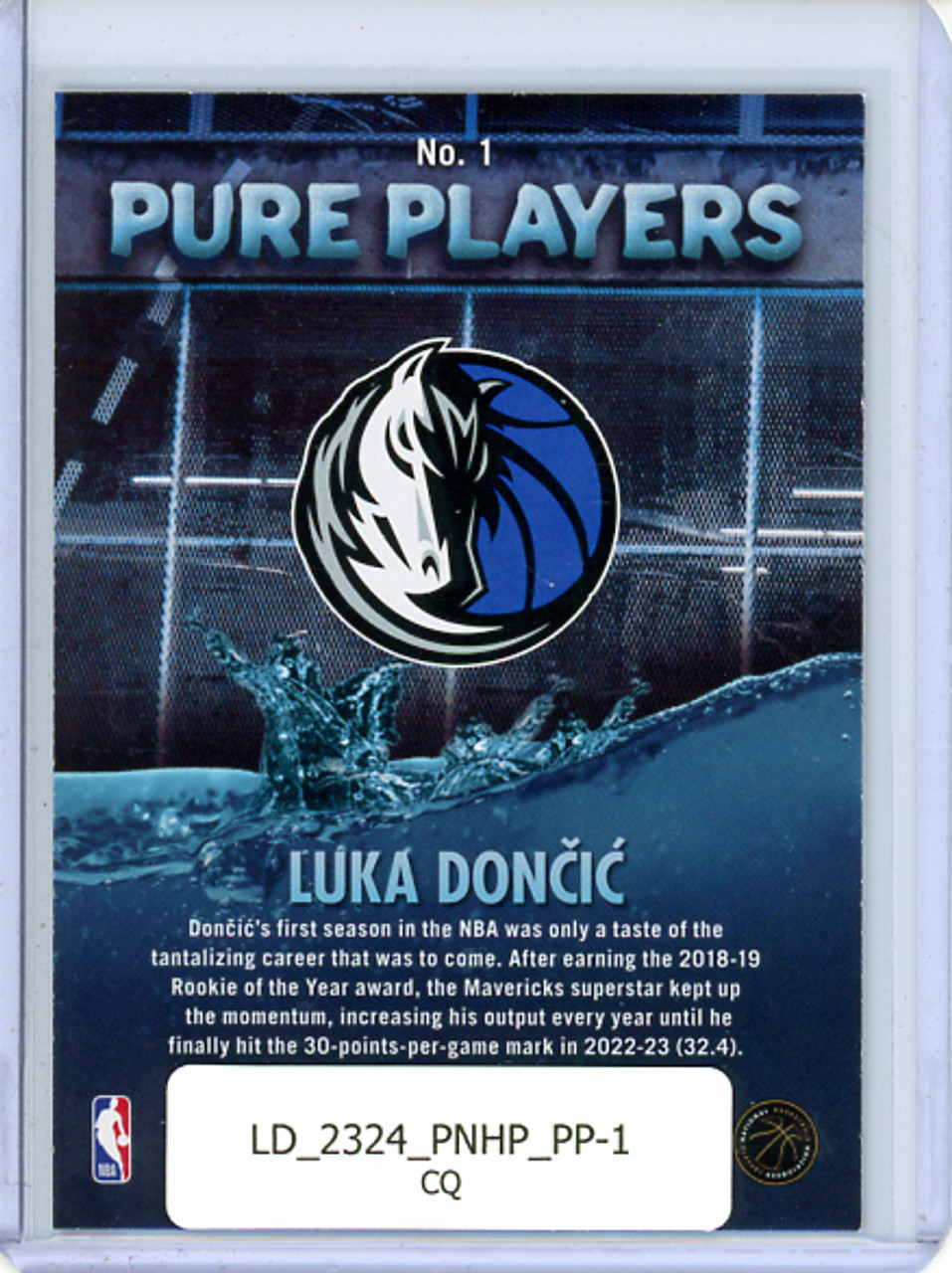 Luka Doncic 2023-24 Hoops, Pure Players #1 (CQ)