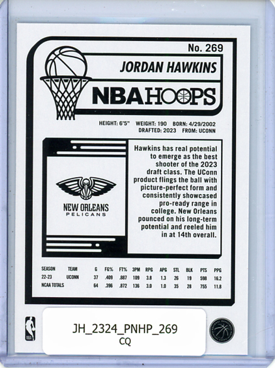 Jordan Hawkins 2023-24 Hoops #269 (CQ)