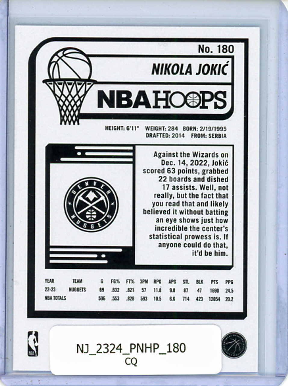 Nikola Jokic 2023-24 Hoops #180 (CQ)
