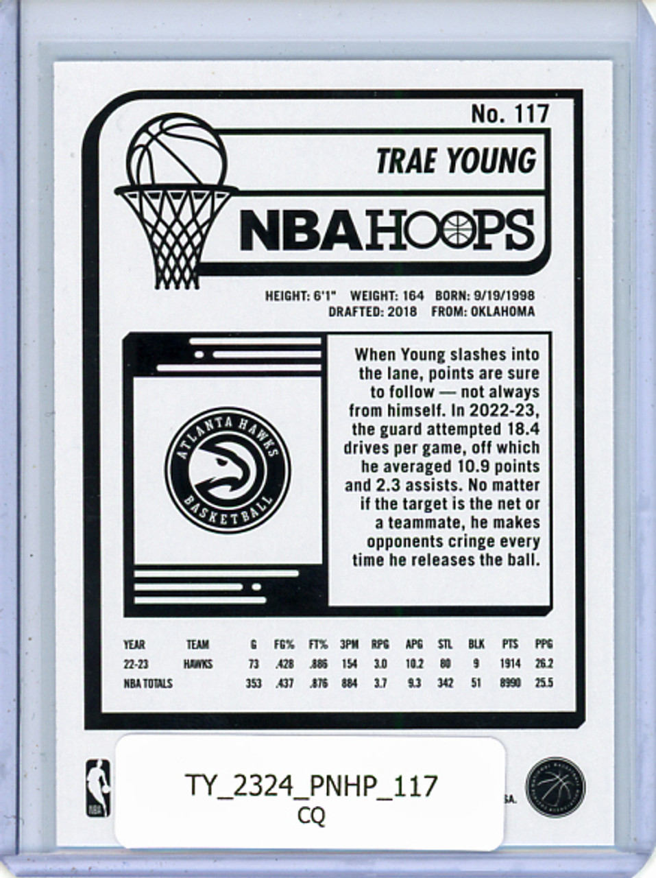 Trae Young 2023-24 Hoops #117 (CQ)