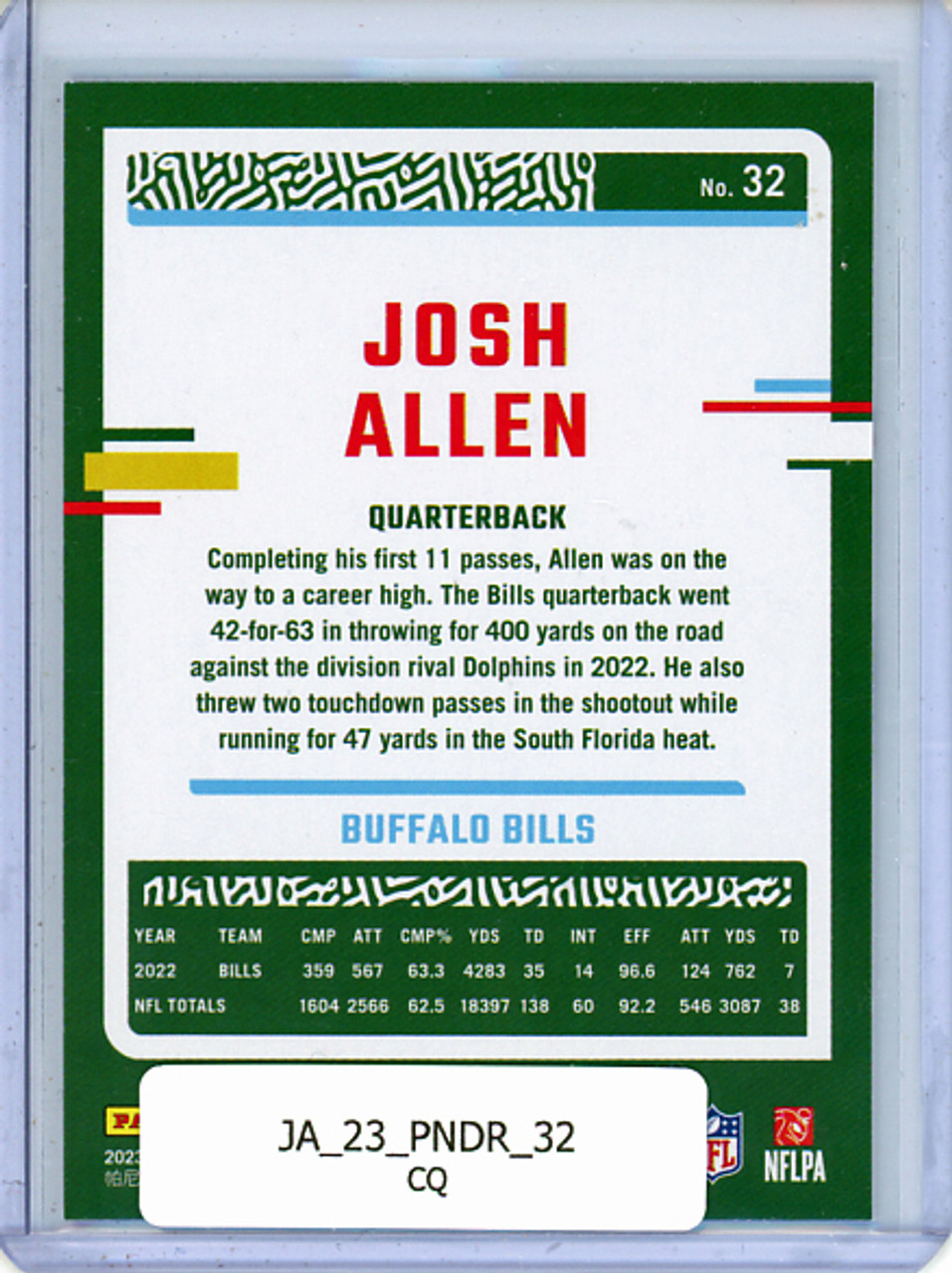Josh Allen 2023 Donruss #32 (CQ)