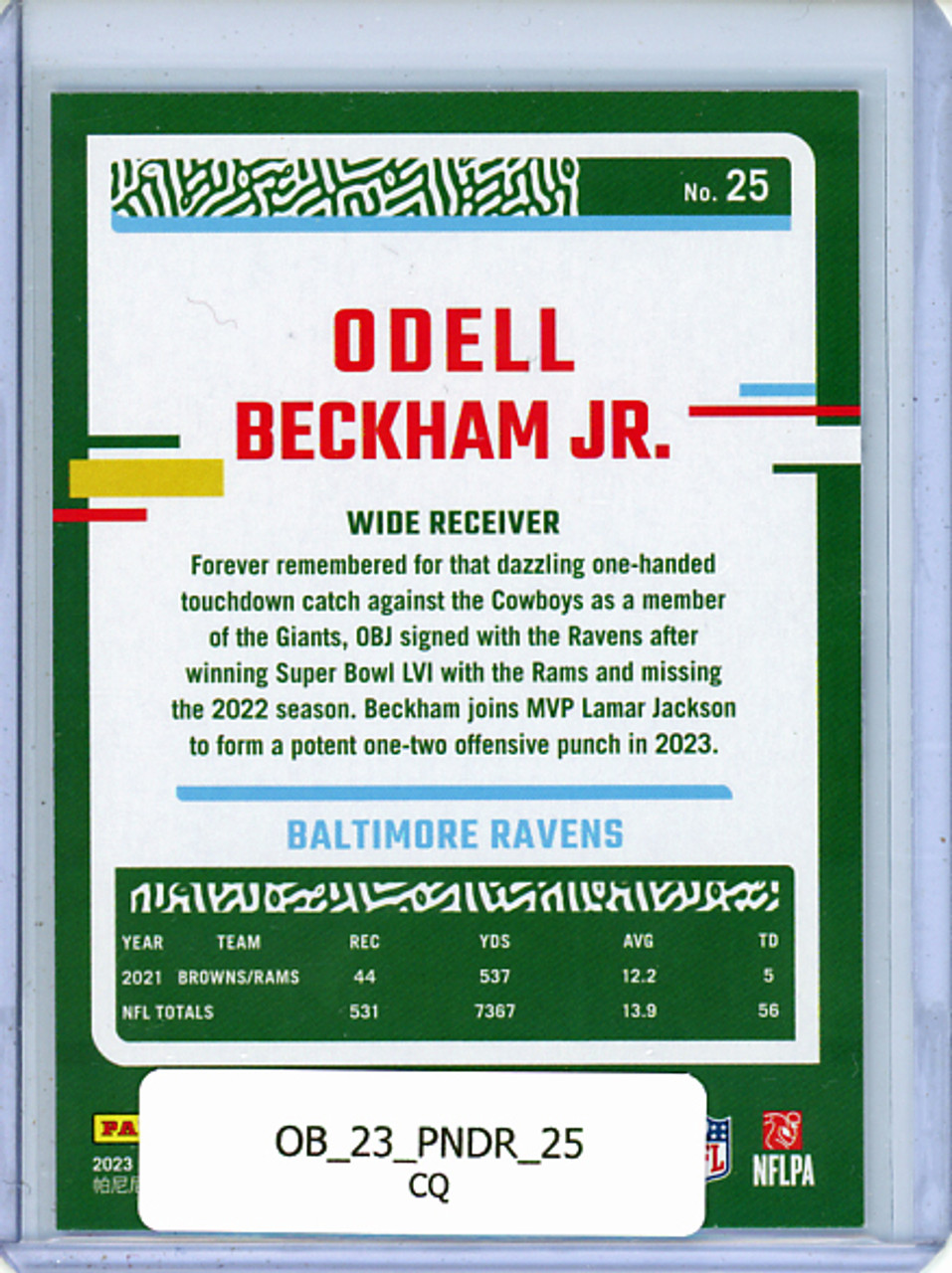 Odell Beckham Jr. 2023 Donruss #25 (CQ)