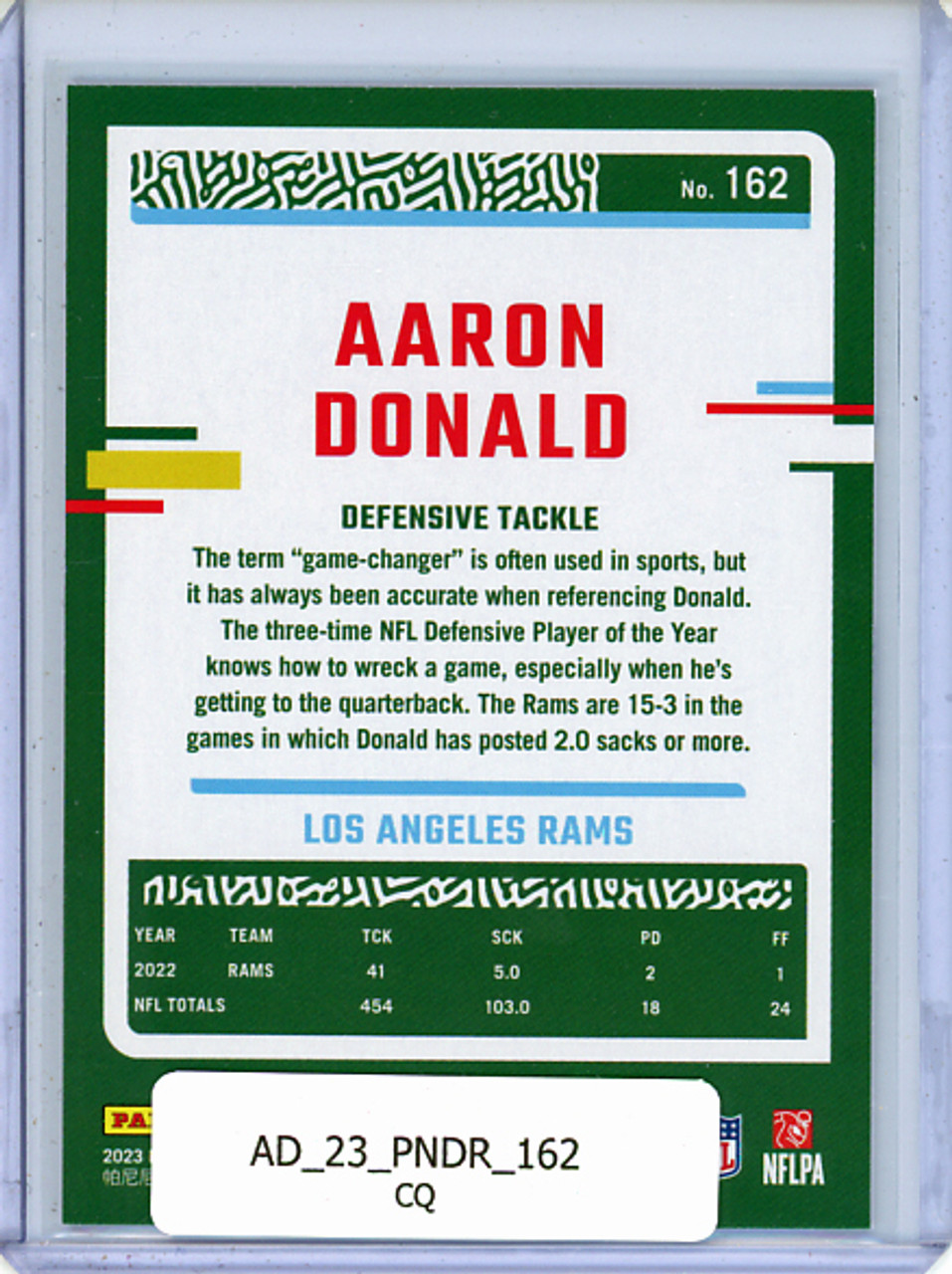Aaron Donald 2023 Donruss #162 (CQ)