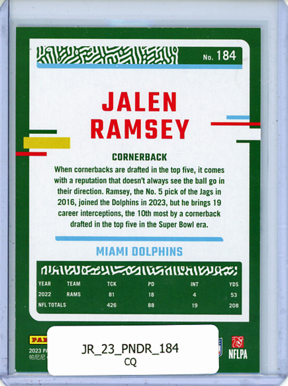Jalen Ramsey 2023 Donruss #184 (CQ)