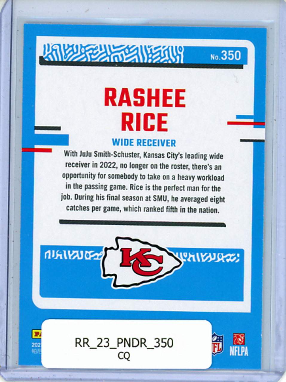Rashee Rice 2023 Donruss #350 (CQ)