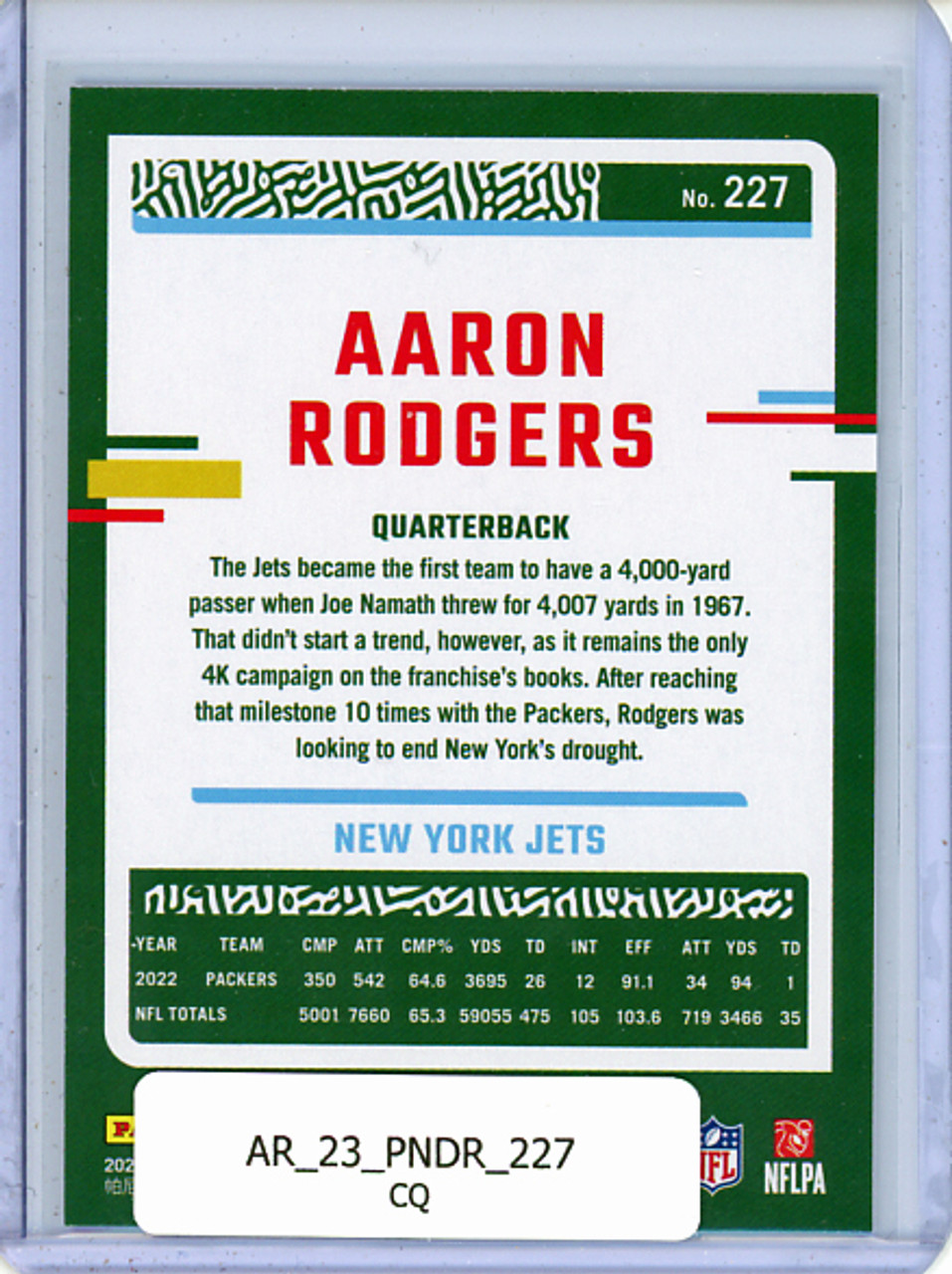 Aaron Rodgers 2023 Donruss #227 (CQ)