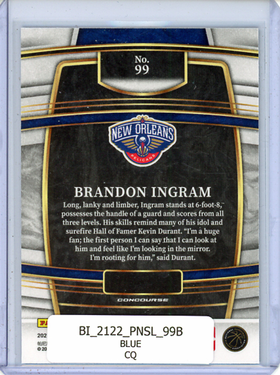 Brandon Ingram 2021-22 Select #99 Concourse Blue (CQ)