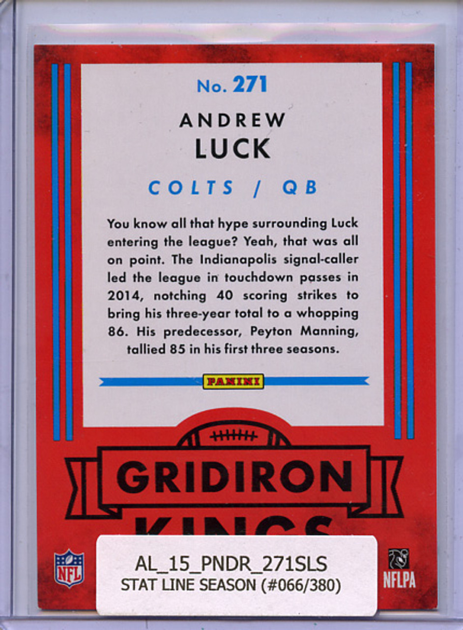 Andrew Luck 2015 Donruss #271 Stat Line Season (#066/380)