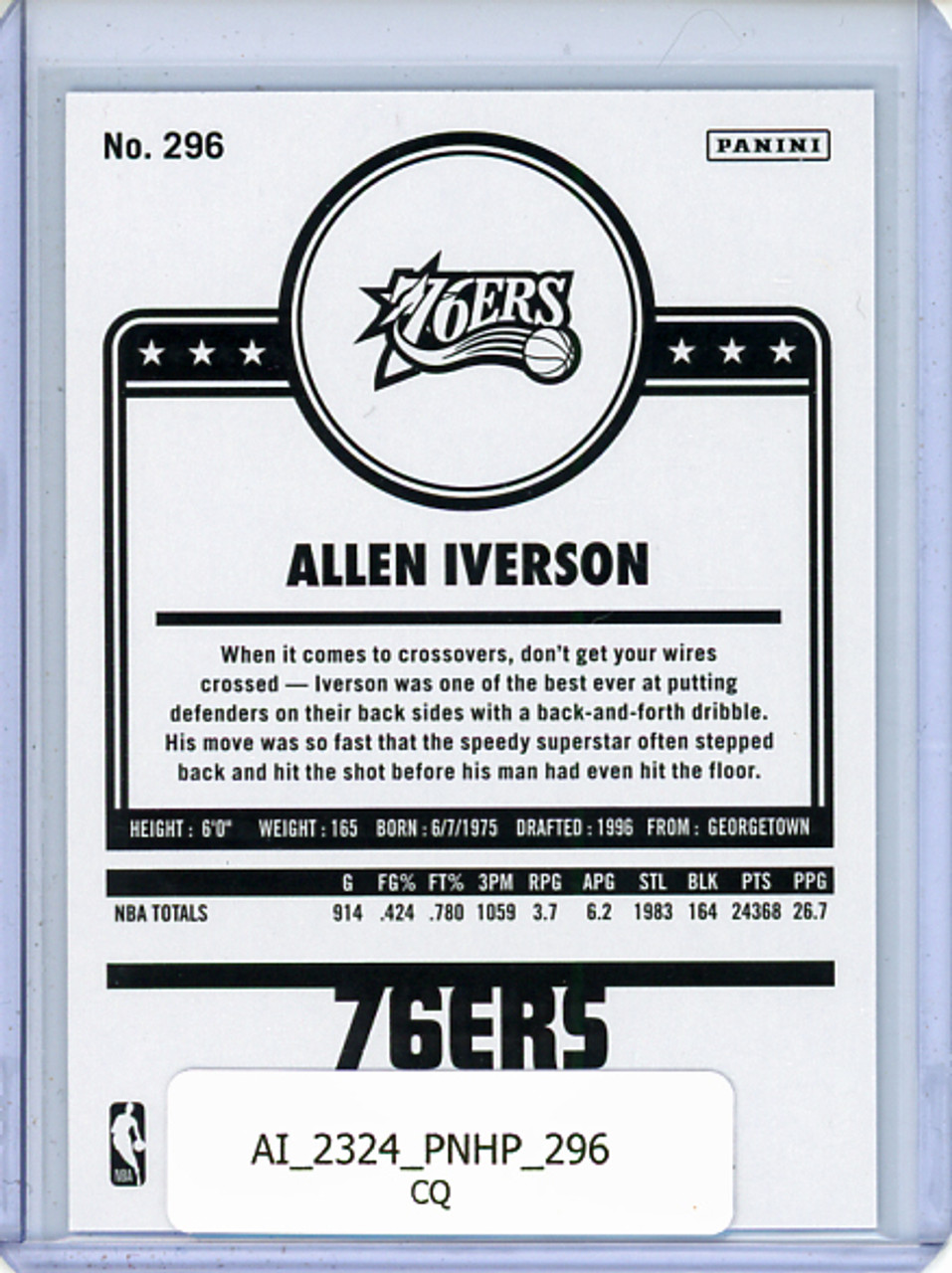 Allen Iverson 2023-24 Hoops #296 Tribute (CQ)