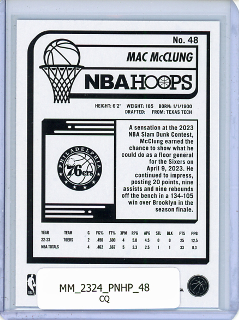 Mac McClung 2023-24 Hoops #48 (CQ)