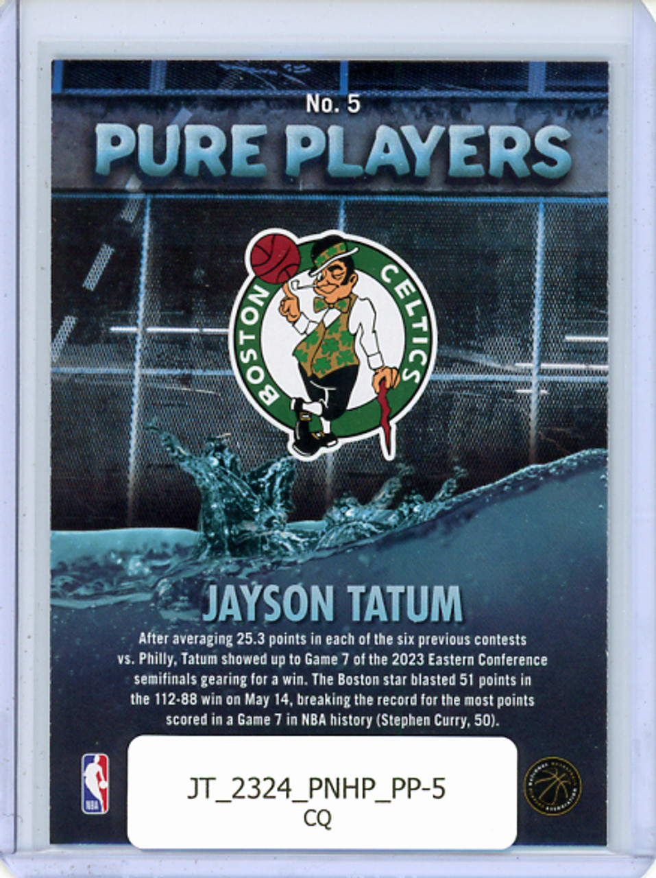Jayson Tatum 2023-24 Hoops, Pure Players #5 (CQ)