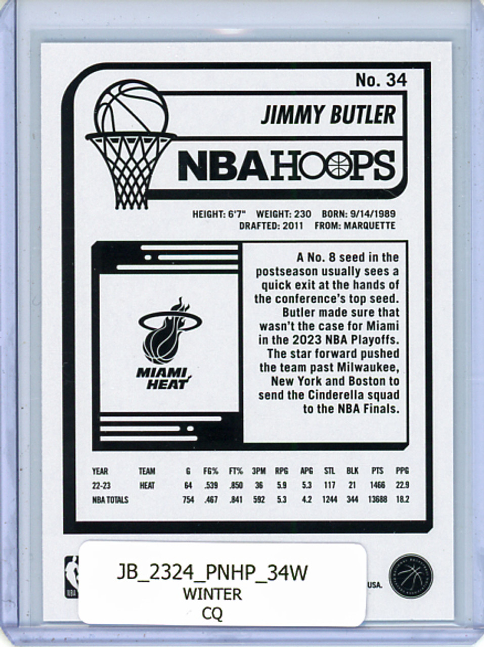 Jimmy Butler 2023-24 Hoops #34 Winter (CQ)