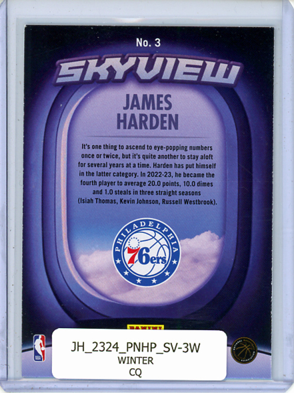James Harden 2023-24 Hoops, Skyview #3 Winter (CQ)