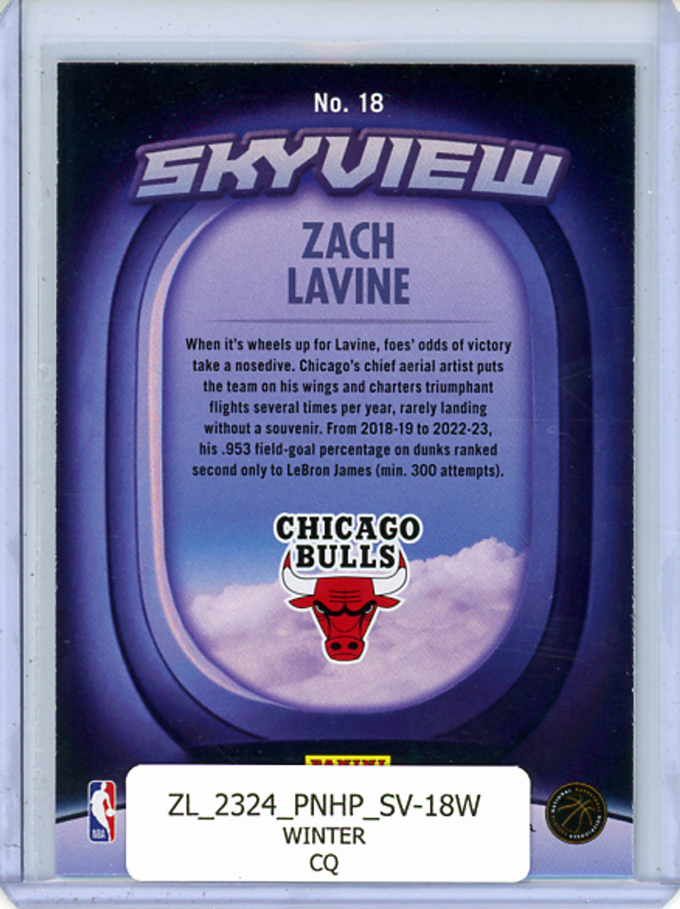 Zach LaVine 2023-24 Hoops, Skyview #18 Winter (CQ)
