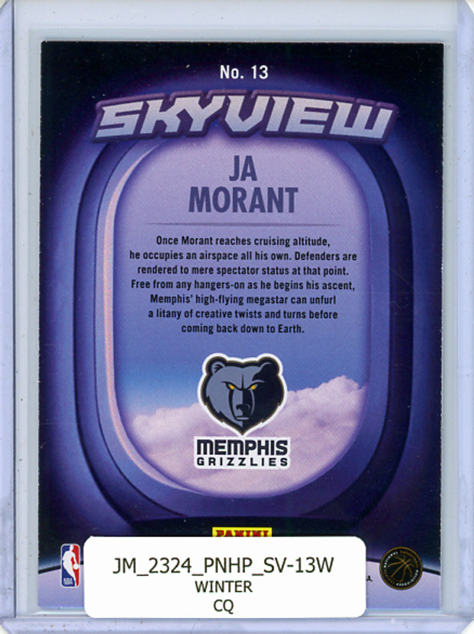 Ja Morant 2023-24 Hoops, Skyview #13 Winter (CQ)
