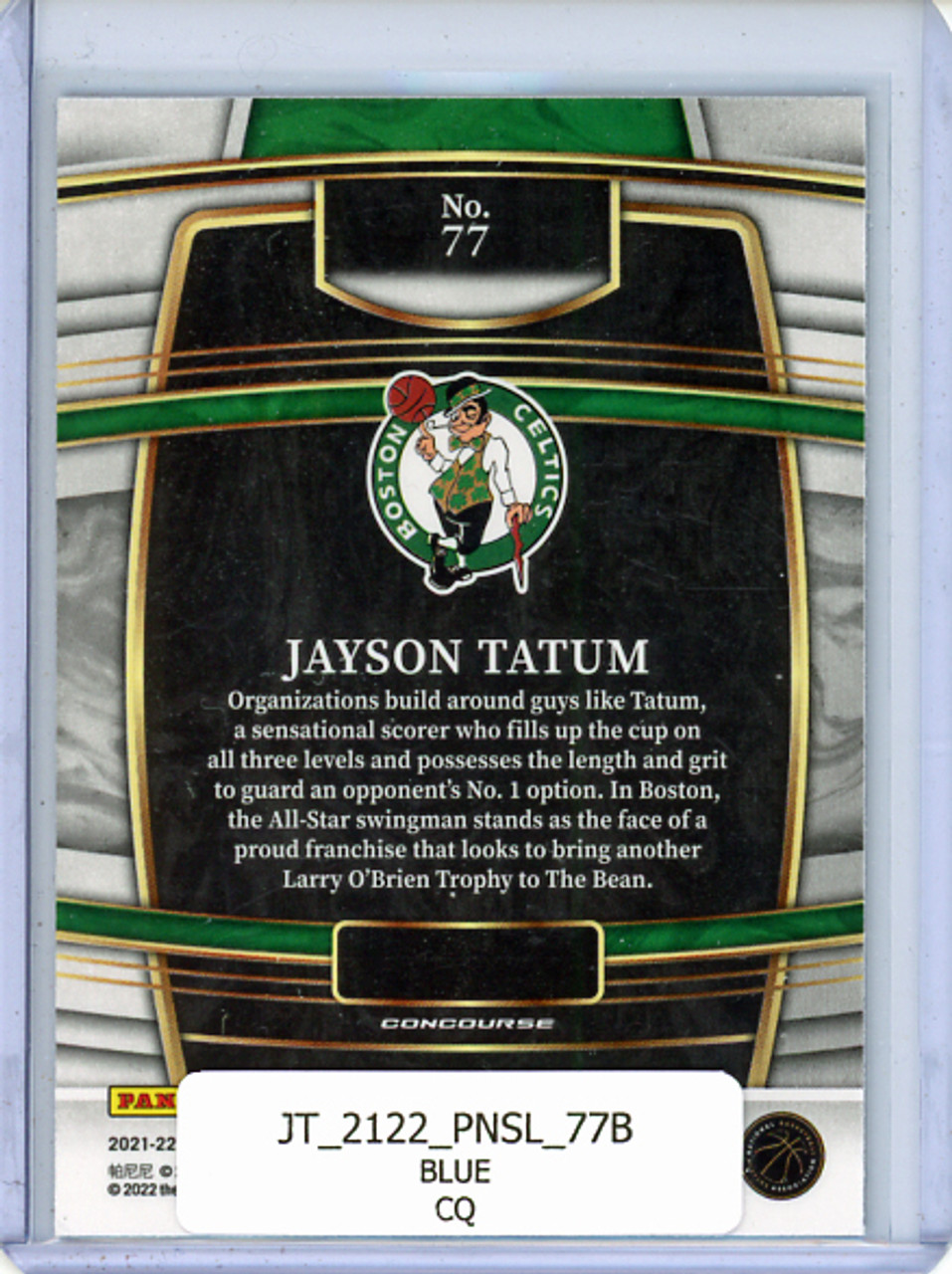 Jayson Tatum 2021-22 Select #77 Concourse Blue (CQ)