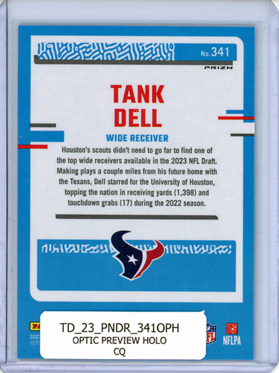 Tank Dell 2023 Donruss #341 Optic Preview Holo (CQ)