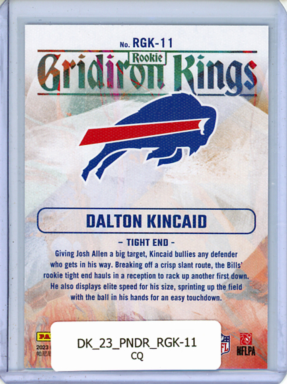 Dalton Kincaid 2023 Donruss, Rookie Gridiron Kings #RGK-11 (CQ)
