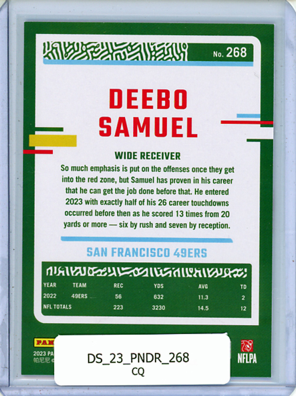 Deebo Samuel 2023 Donruss #268 (CQ)