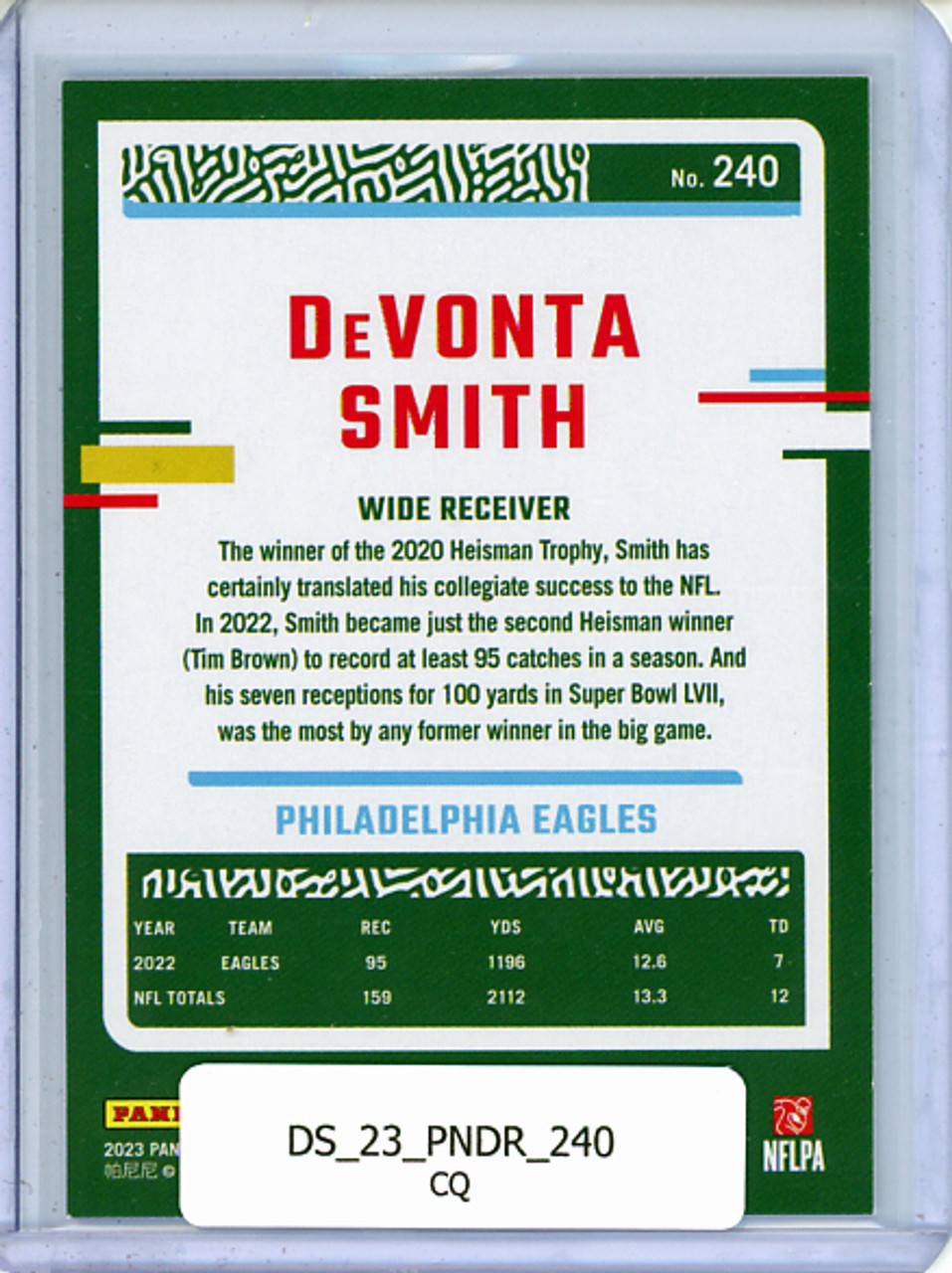 DeVonta Smith 2023 Donruss #240 (CQ)