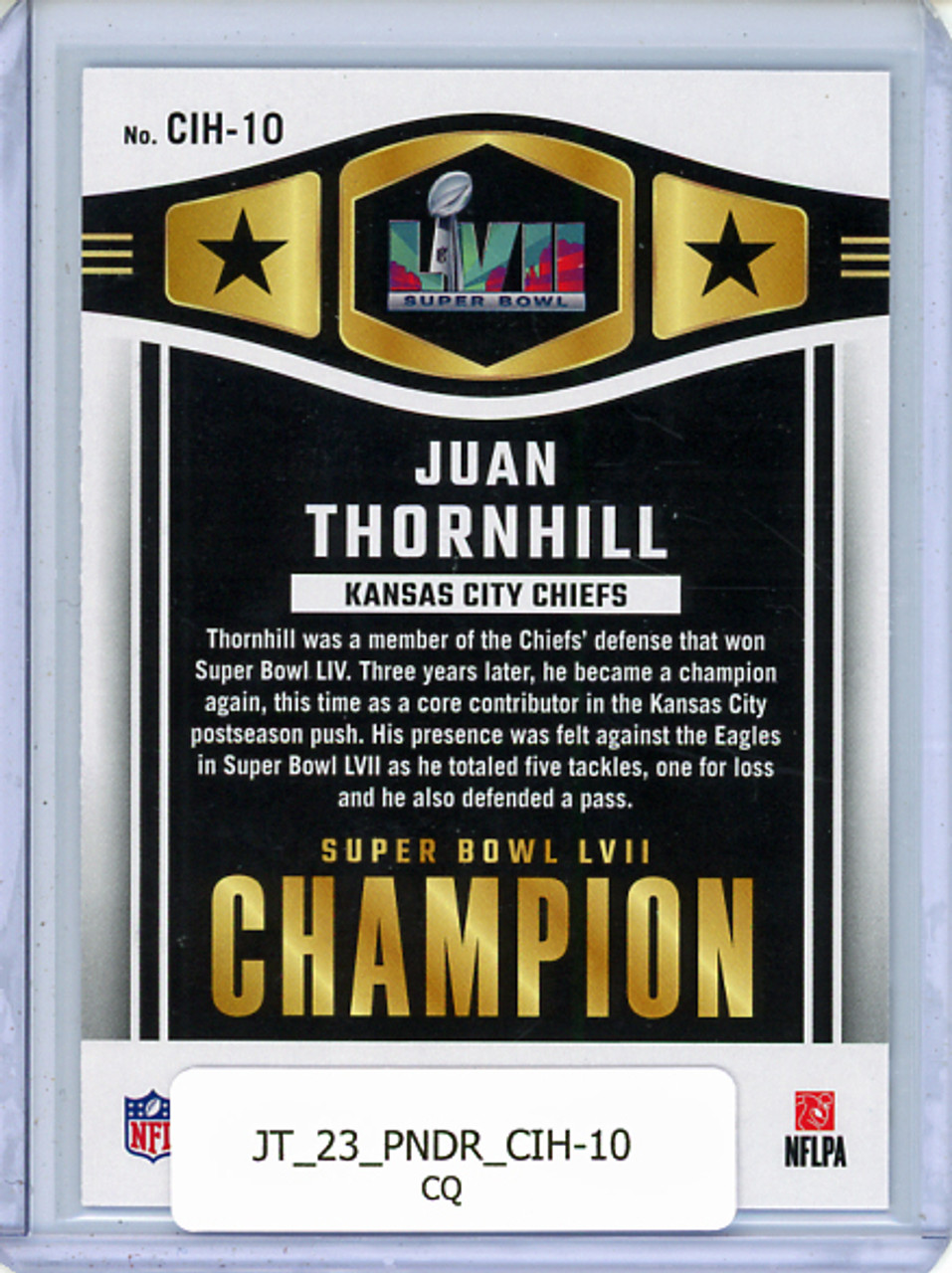 Juan Thornhill 2023 Donruss, Champ is Here #CIH-10 (CQ)