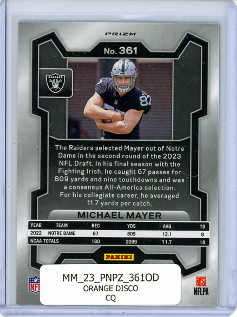 Michael Mayer 2023 Prizm #361 Orange Disco (CQ)