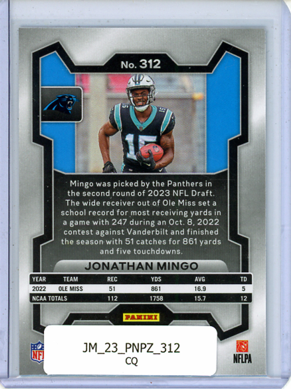 Jonathan Mingo 2023 Prizm #312 (CQ)