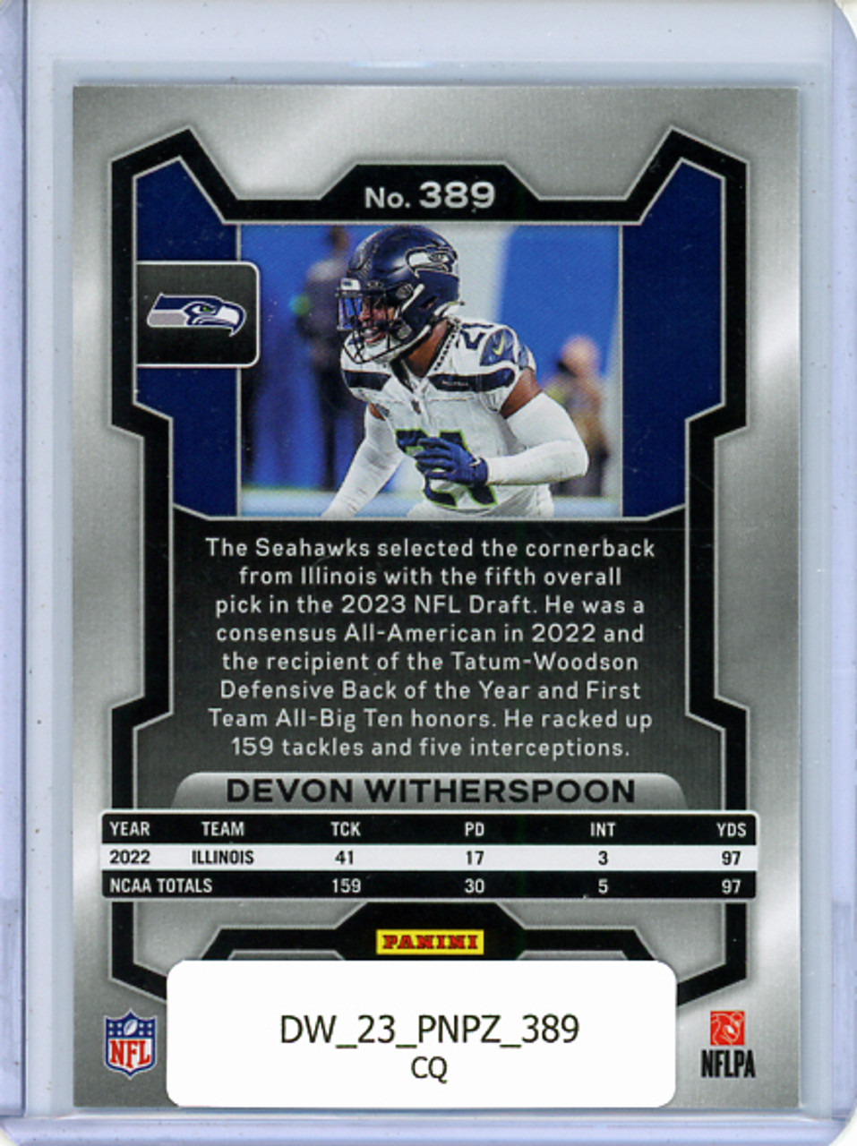 Devon Witherspoon 2023 Prizm #389 (CQ)